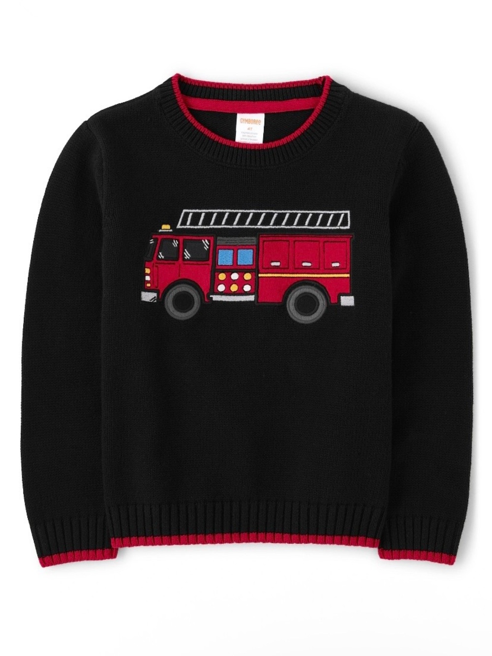Gymboree Boys ‘Fire Chief’ Black Fire Truck Sweater Size 6 - Picture 2 of 11